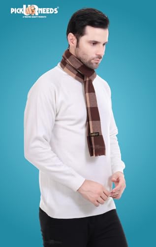Pick Ur Needs Men's & Women Muffler With Elegant Design Woolen Blend Soft Fabric Stylish For Unisex (Brown)