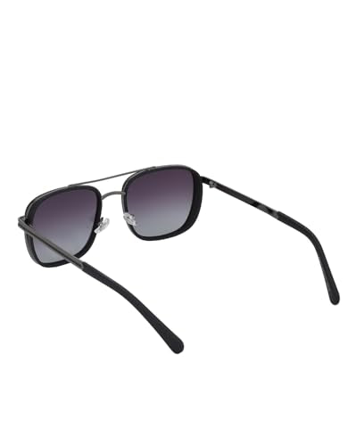 Carlton London Premium Black with Metallic Toned & Polarised Lens Square Sunglass for men
