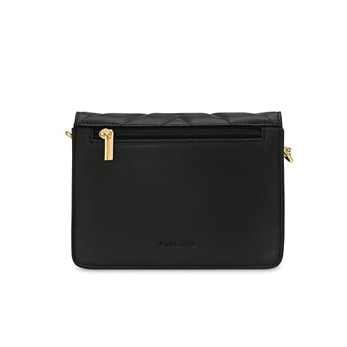 Fastrack Quilted Brunch Sling Bag for Women, Girls and Ladies | Ladies Purse Handbag | Made of Faux Leather Black