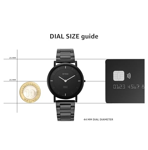 EDGE Titan Quartz Analog Black Dial Black Stainless Steel Strap Watch for Men - NT1595NM01