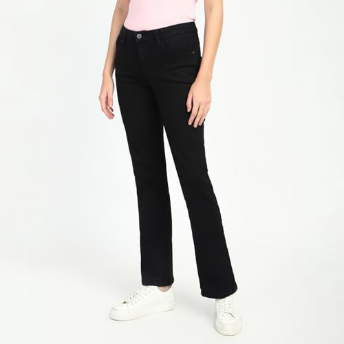GUESS Black Solid Regular Fit Jeans