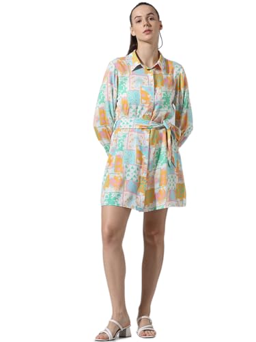 ONLY Women's Viscose Shirt Mini Dress (15339927- Egret