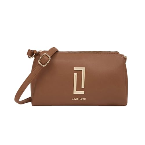 Lavie Lizzy Synthetic Zipper Closure Women's Sling Bag (TAN, MEDIUM)