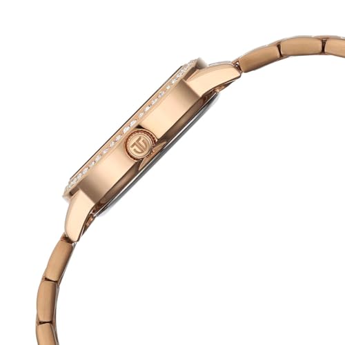 Titan Glamour Quartz Analog Brown Dial Rose Gold Stainless Steel Strap Watch for Women
