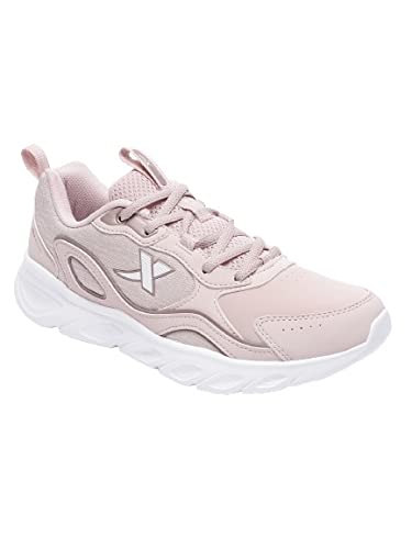 XTEP Women's Pink Textile Synthetic Leather Upper Rebounding Outsole Sports Running Shoes (3.5 UK)