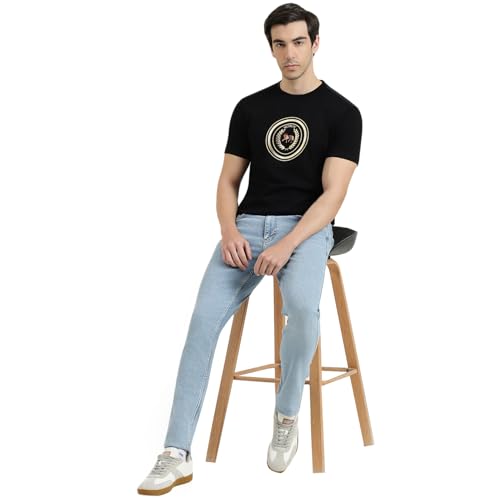 United Colors of Benetton Regular Fit Round Neck Graphic Print Tshirt (Size : KL) - 26P3M89J3524I100 Black