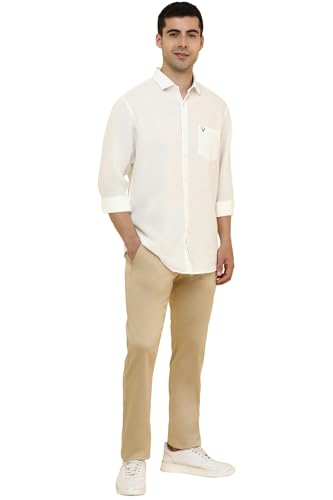 Allen Solly Men White Solid Full Sleeves Casual Shirt