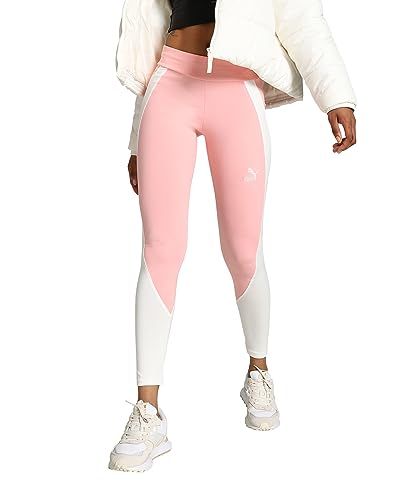 PUMA Women, CLASSICS BLOCK Leggings, Peach Smoothie-Warm White, S, (53819063)