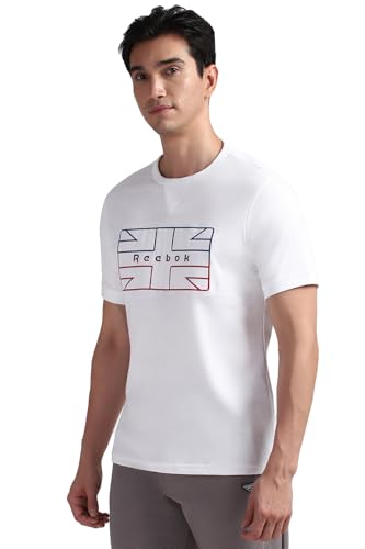 Reebok Men's Regular Fit T-Shirt (RMKCCA0819_White