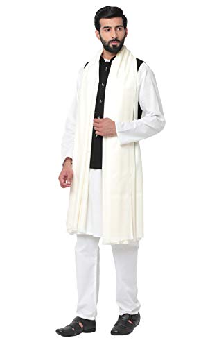 Weavers Villa Men's Plain Woollen Dhariwal Lohi/Shawl, 125cm x 250cm