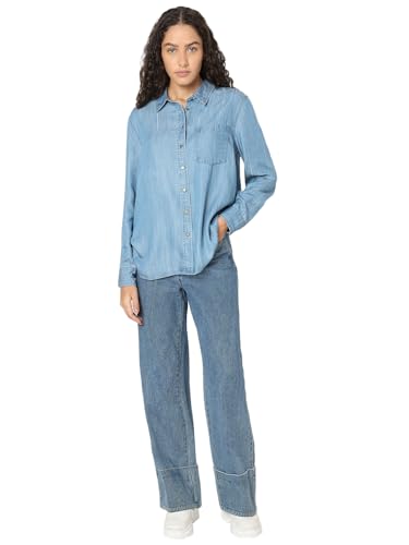 VERO MODA Women Striped Blue Polyester Boxy Fit Shirt