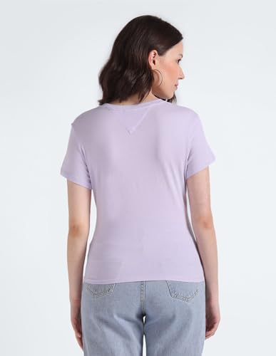 Tommy Hilfiger Womens Purple Color T-Shirt (L)