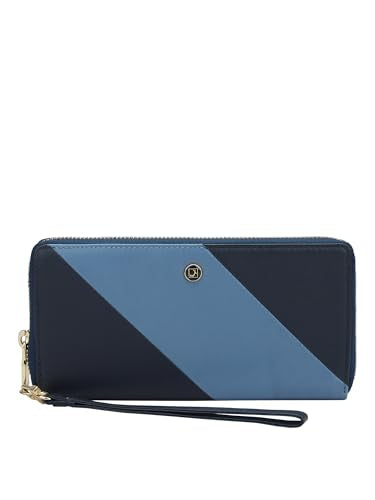 Da Milano Premium Leather Wallet for Women | Multi Compartment Travel Wallet - Blue & Light Blue