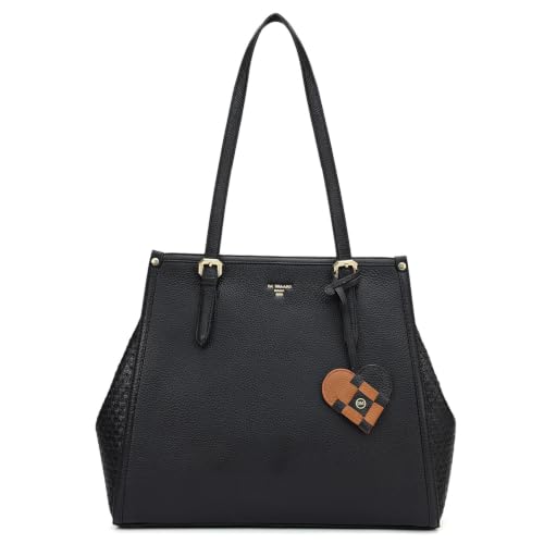 Da Milano Leather Satchel Bag for Women - Black (LB-02310)