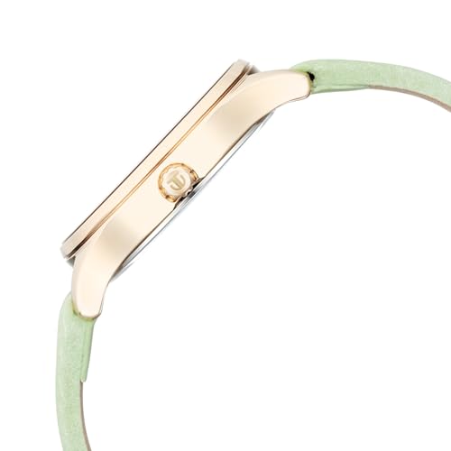 Titan Classique 3 Hnads +Date MOP Round Dial Rose A1Leather Strap Women's Watch - 2670WL04