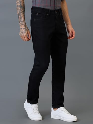 Giordano Men Signature Black Cotton Straight Fit Mid-Rise Jeans