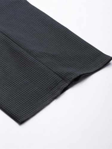 Raymond Men Slim Fit Checks Pattern Poly Viscose Blend Flant Front Formal Trouser Blue