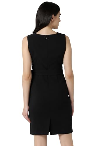 Van Heusen Women's Polyester Blend Modern Above The Knee Dress (Black)