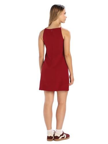 ONLY Women's Solid Slim Fit Red Dress