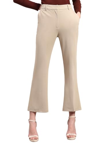 VERO MODA Womens Bootcut Pants Oatmeal