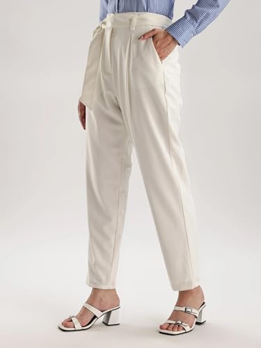 Regular Fit Solid Mid Rise Trouser