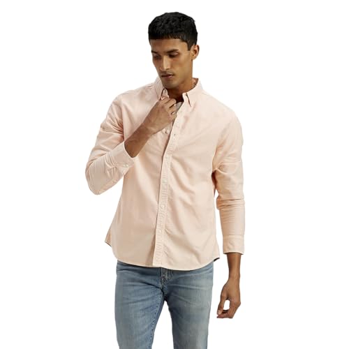 Levi's Men's Solid Dyed Slim Fit Shirt Orange