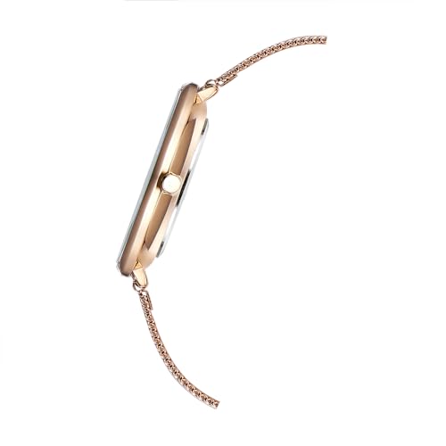 Fastrack Vyb Halo Quartz Analog White Dial Rose Gold Stainless Steel Strap Watch for Girls - FV60016WM01W