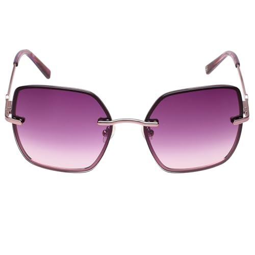 Tommy Hilfiger|Gold Full-rim Frame Square Sunglasses|100% UV Protected (Uv 400) Purple Gradient Faded Lens|Women's | Large | TH 2622 C2 VILPURPU 56 S