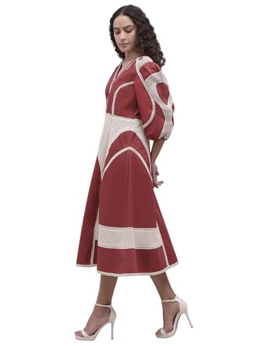 VERO MODA Womens Midi Dress Rust