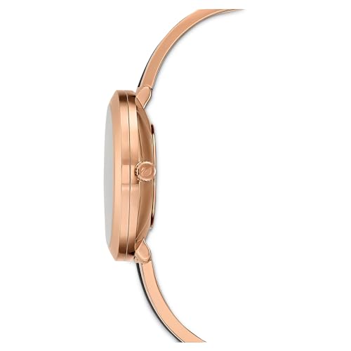 Swarovski Crystalline Delight Watch, Swiss Made, Metal Bracelet, Black, Rose Gold-Tone Finish