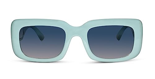 LensKandy Rectangular UV400 Protected Sunglasses for Women with Designer sides | 931-Green