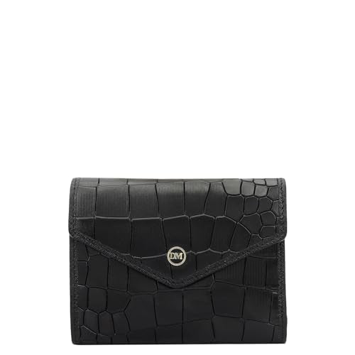 Da Milano Premium Leather Wallet for Women | Multi Compartment Travel Wallet - Black