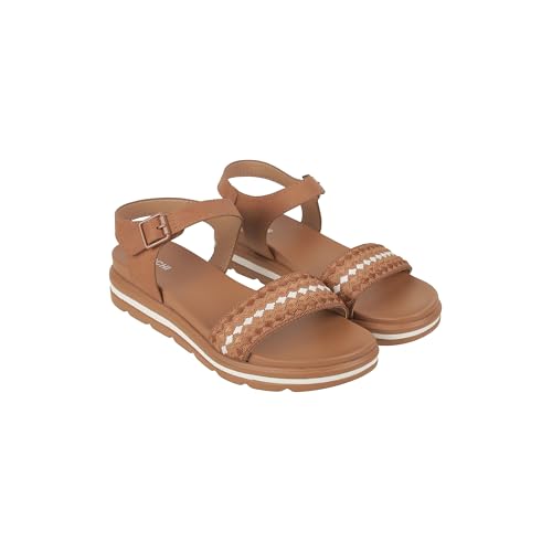 Mochi Women Tan Synthetic Casual - Sandals with Back Strap closure and PU sole, Perfect for Standard use UK/3 EU/36(33-1156)