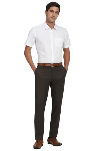 Peter England Men's Regular Fit Shirt (PESHWNUBY18255_White