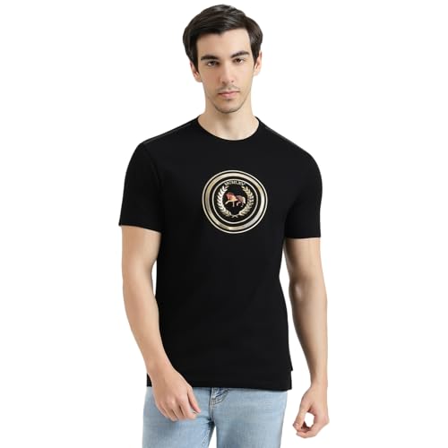 United Colors of Benetton Regular Fit Round Neck Graphic Print Tshirt (Size : KL) - 26P3M89J3524I100 Black