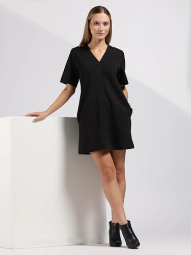 Viscose V-Neck Shift Dress