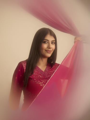 Rangriti Rayon Printed Straight Festive Kurta With Salwar And Dupatta
