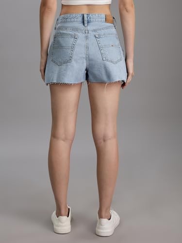 Slim Fit Solid Mid Rise Shorts