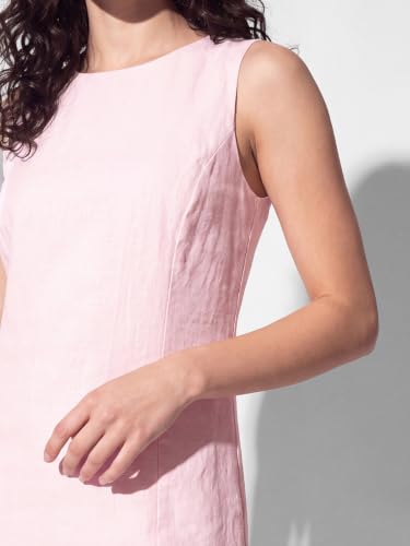 Max Women Solid Bubble Hem Dress (Pink_XXL)
