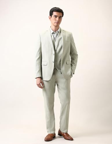 Arrow Men's Tailored Fit Three Piece Ceremonial Suit Light Green