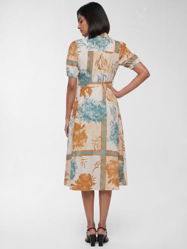 Max Women Floral Print Midi Dress(Multicolour_S)