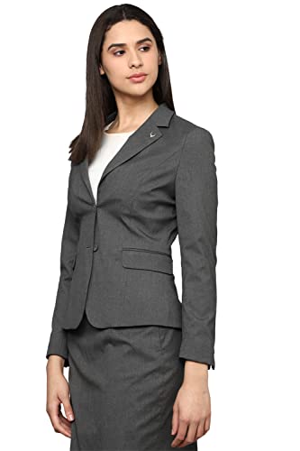 Allen Solly Women's Regular Blazer (AHBZWRGBX17514_Grey