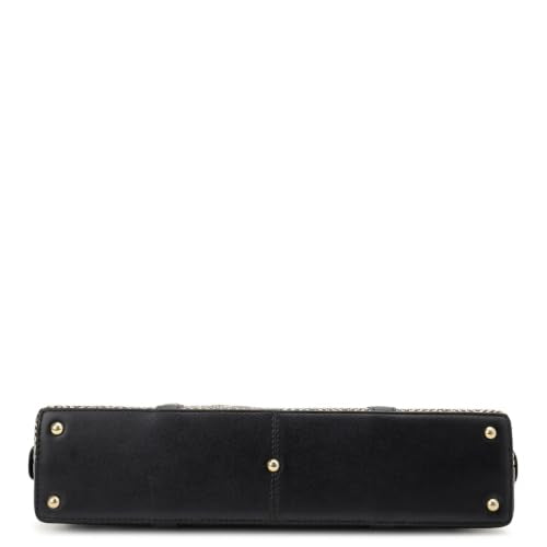 Da Milano Leather Shoulder Bag for Women - Beige & Black (LB-02223)