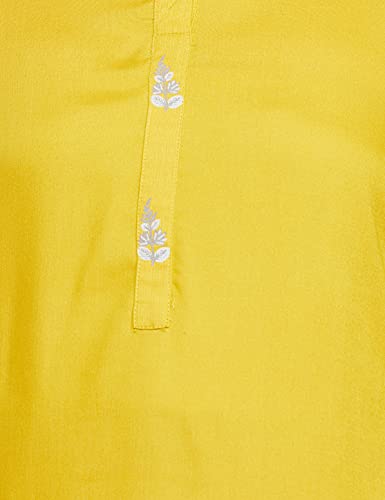 W for Woman Women's Rayon Regular Kurta (20AUW14660-116420_Light Yellow_S)