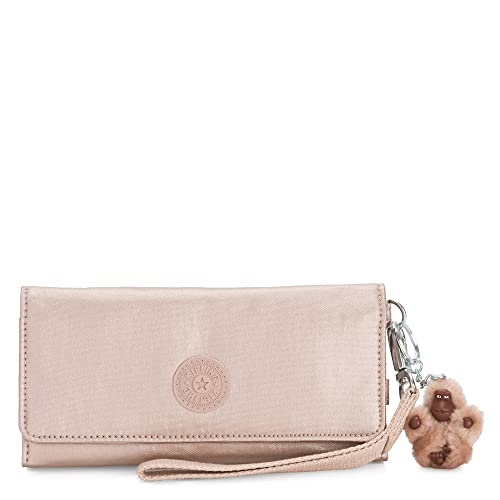 Kipling Rubi Large Wristlet Wallet, Quartz Metallic, Compact