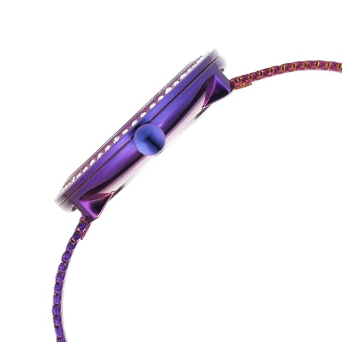 Fastrack Vyb Quartz Analog Purple MOP Dial Dark Purple Mesh Strap Watch for Women-FV60056QM01W