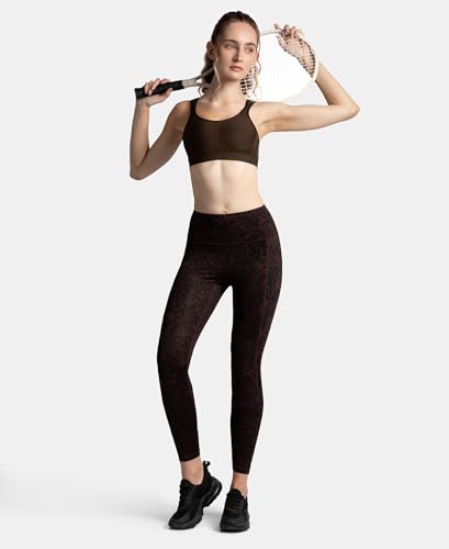 Jockey MI11 Women's Wirefree Non Padded Microfiber Elastane Stretch Full Coverage Sports Bra with StayDry Treatment_Coffee_32C