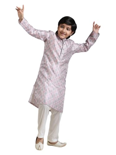Manyavar Boys Art Silk Printed Kurta Pyjama Set (2pcs)(4-5 years)