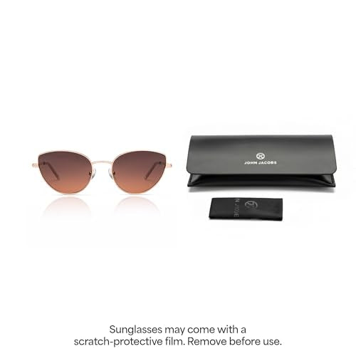 John Jacobs | Gold Pink Cat Eye UV Protected Sunglasses | For Women | Size - Large | JJ S13867 - Pack of 1