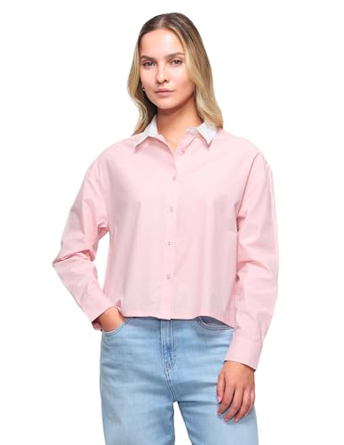 Contrast Collar Boxy Solid Shirt